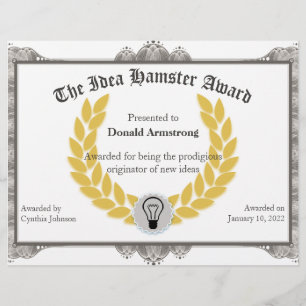 Funny Employee Award - Idea Hamster