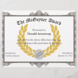 Funny Employee Award -  McGuyver