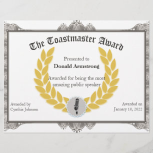 Funny Employee Award - Toastmaster