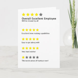 Funny Employee Review New Job Card