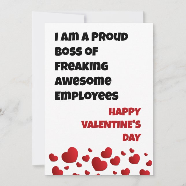 Funny  Employees Valentines Day Card (Front)