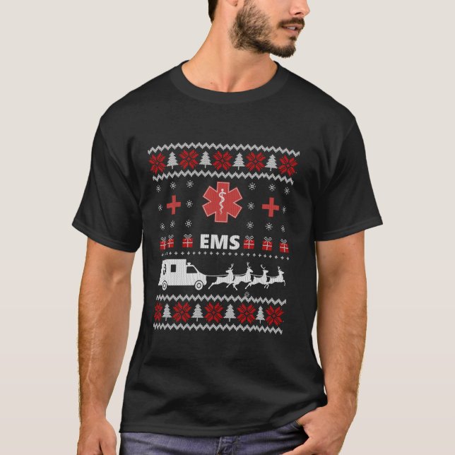 Funny EMS Paramedical Ugly Christmas Sweater Gift (Front)