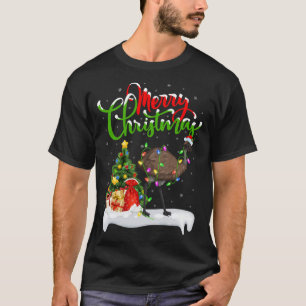 Funny Emu Bird Lover Xmas Lighting Emu Christmas T-Shirt