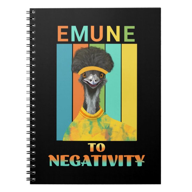 Funny Emu Bird Pun - Emune to Negativity  Notebook (Front)