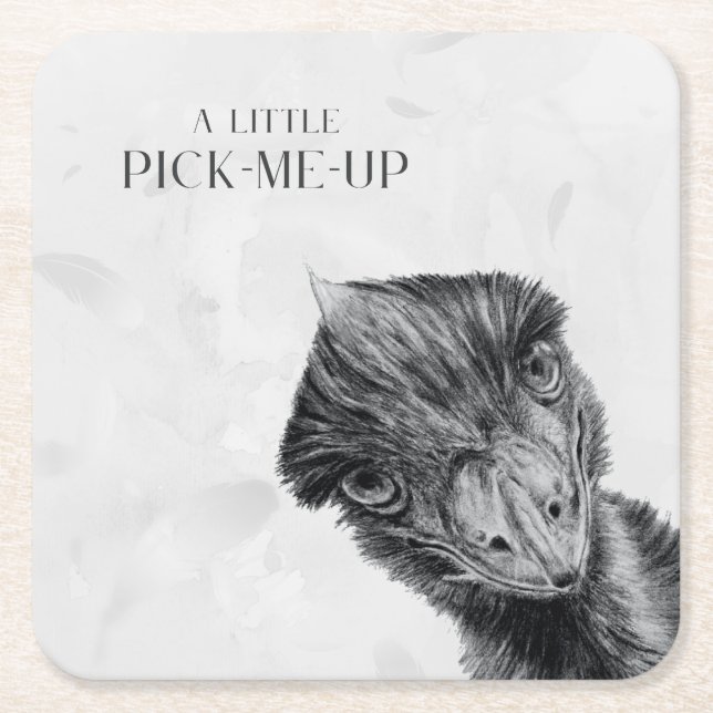 Funny Emu Coaster | A Little Pick-Me-Up (Front)