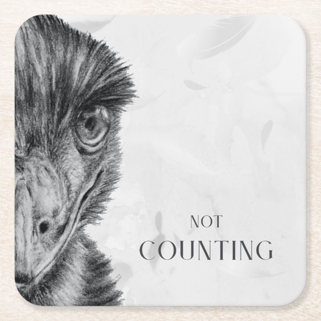 Funny Emu Coaster | Not Counting (Front)