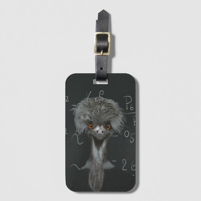 Funny Emu Einstein Luggage Tag (Front Vertical)