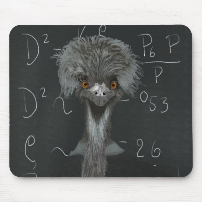 Funny Emu Einstein Mouse Pad (Front)