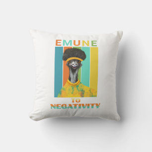 Funny Emu Pun - Emune to Negativity Cushion