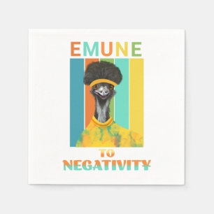 Funny Emu Pun - Emune to Negativity  Napkin