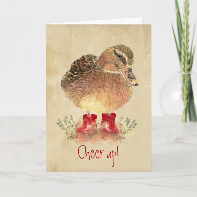 Funny Encouragement, Cheer Up - Duck Card (Front)