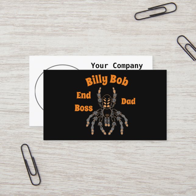 Funny End Boss Dad Suntiger Tarantula Name Tag (Front/Back In Situ)