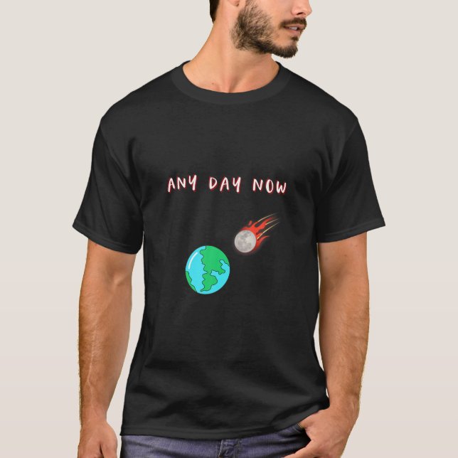 Funny End Of World Comet Hitting Earth Disaster V2 T-Shirt (Front)