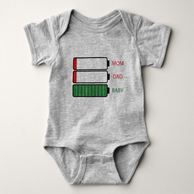 funny energy baby bodysuit (Front)