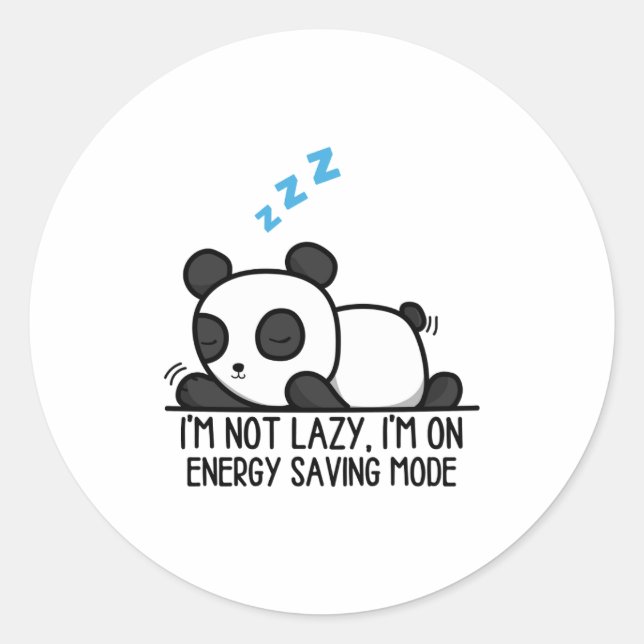Funny Energy Saving Mode Classic Round Sticker (Front)