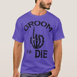 Funny Engaged Groom Skeleton Hand Wedding Ring For T-Shirt