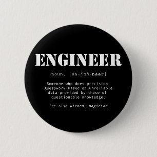 Funny Engineer Dictionary Definition 6 Cm Round Badge