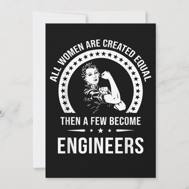 Funny Engineer For All Women Are Created Equal Holiday Card (Front)
