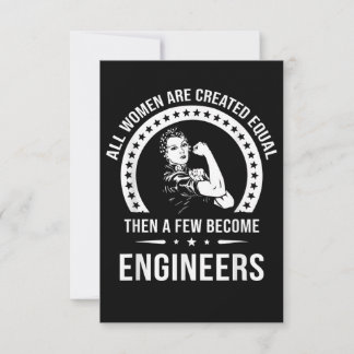 Funny Engineer For All Women Are Created Equal RSVP Card