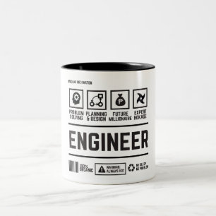 Funny Engineer Handling Information Two-Tone Coffee Mug