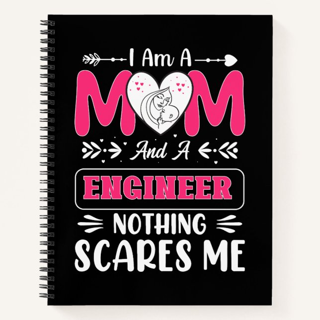 Funny Engineer Mum, Engineer Mum Notebook (Front)