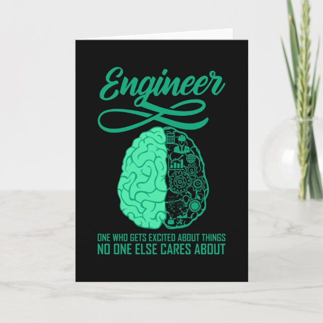 Funny Engineer Quotes Engineering Saying Card (Front)