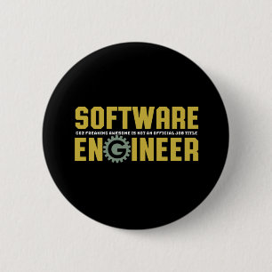 Funny Engineer Software Engineering and Programmer 6 Cm Round Badge