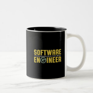 Funny Engineer Software Engineering and Programmer Two-Tone Coffee Mug