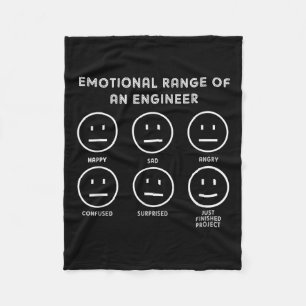 Funny Engineering,emotional Range Of An Engineer,g Fleece Blanket