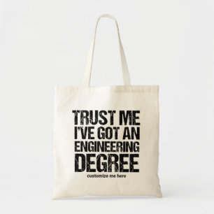 Funny Engineering Graduation Custom Engineer Tote Bag