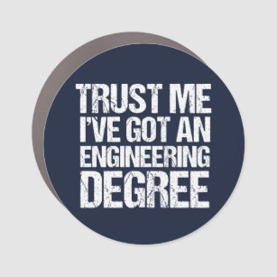 Funny Engineering Graduation Engineer Degree Blue Car Magnet
