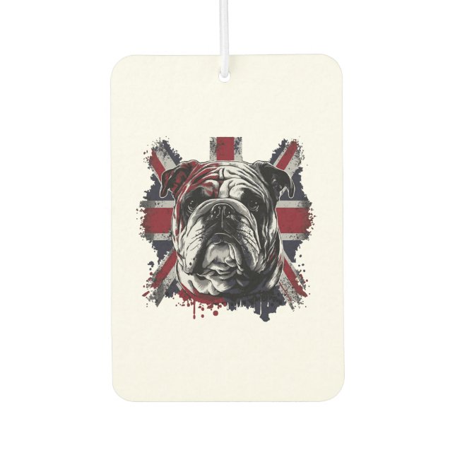 Funny English bulldog Car Air Freshener (Front)