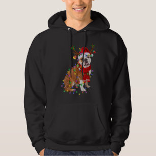 Funny English Bulldog Dog Tree Christmas Lights Xm Hoodie