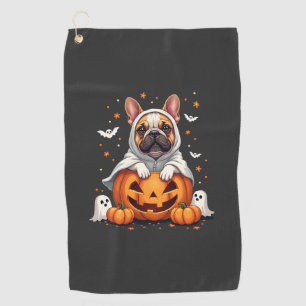 Funny English Bulldog Ghost Boo Halloween Womens M Golf Towel