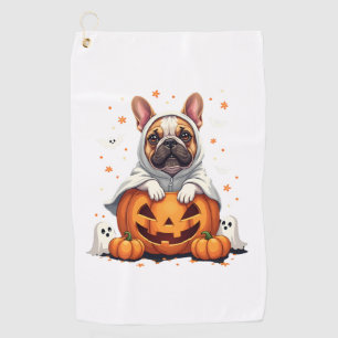Funny English Bulldog Ghost Boo Halloween Womens M Golf Towel