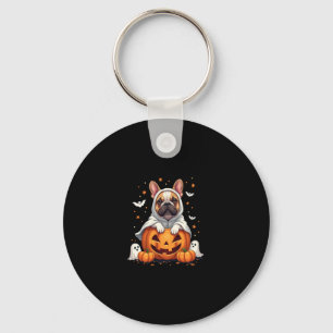 Funny English Bulldog Ghost Boo Halloween Womens M Key Ring