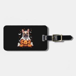 Funny English Bulldog Ghost Boo Halloween Womens M Luggage Tag