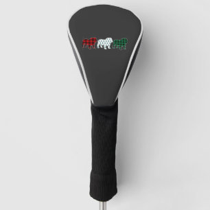 Funny English Bulldog Red Plaid Christmas Dog Love Golf Head Cover