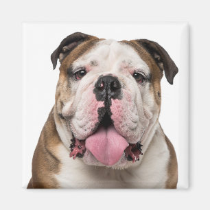 Funny English Bulldog Sticking Out Tongue Dog  Magnet