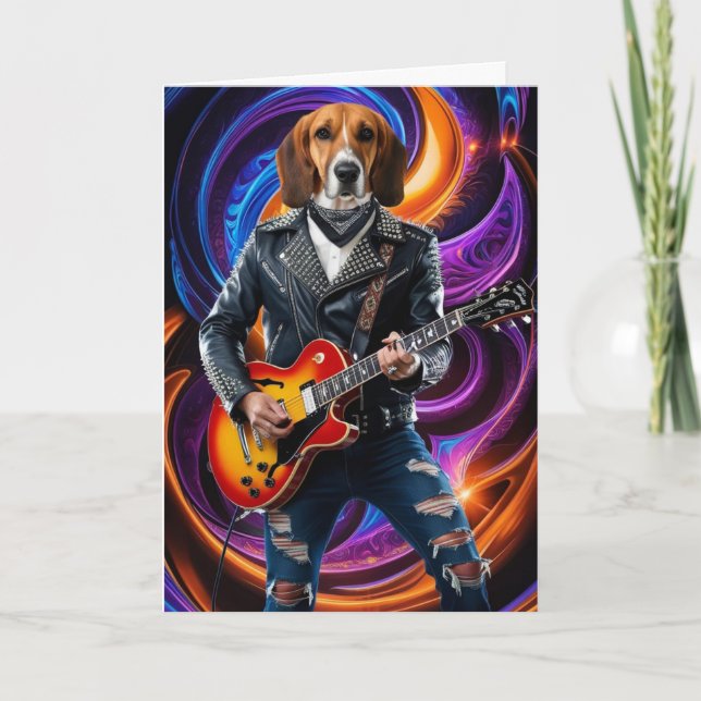 Funny English Foxhound Rocker Card (Front)