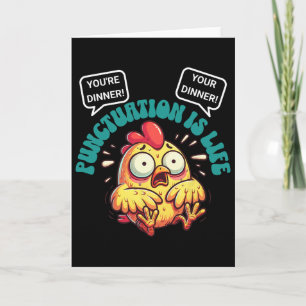 Funny English Grammar Problems Chicken Punctuation Card