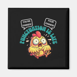 Funny English Grammar Problems Chicken Punctuation Magnet