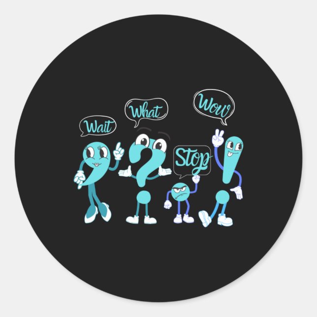 Funny English Punctuation Design Sticker  (Front)
