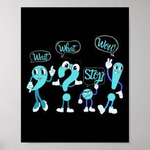Funny English Punctuation Design Sticker Poster