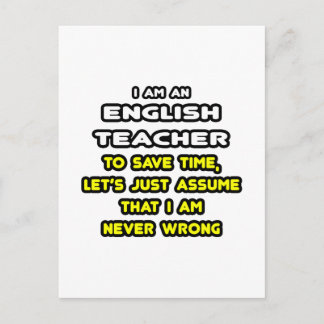 Funny English Teacher T-Shirts and Gifts Postcard