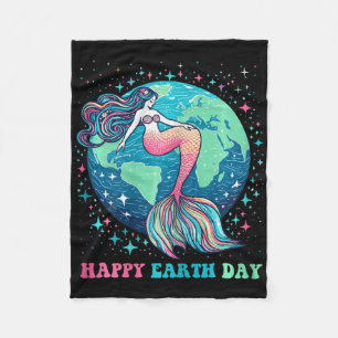 Funny Environment Cute Tail Mermaid Colourful Happ Fleece Blanket
