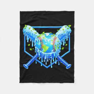 Funny environment planet baseball earth day men bo fleece blanket