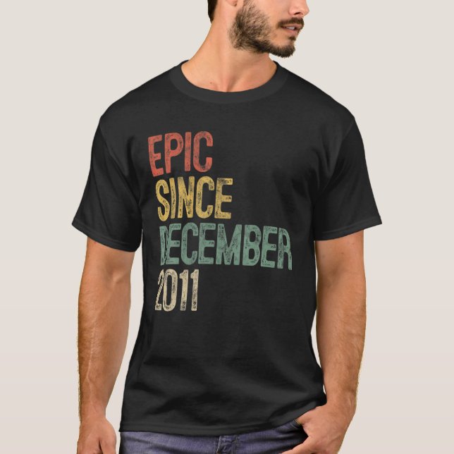 Funny Epic Since December 2011 9th Birthday Gift 9 T-Shirt (Front)
