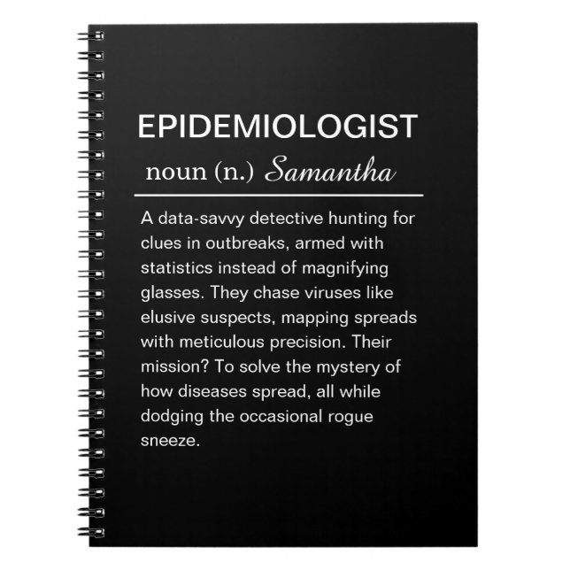 Funny Epidemiologist Definition Personalized Notebook (Front)