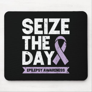 Funny Epilepsy Awareness Seize The Day Ribbon Mouse Pad